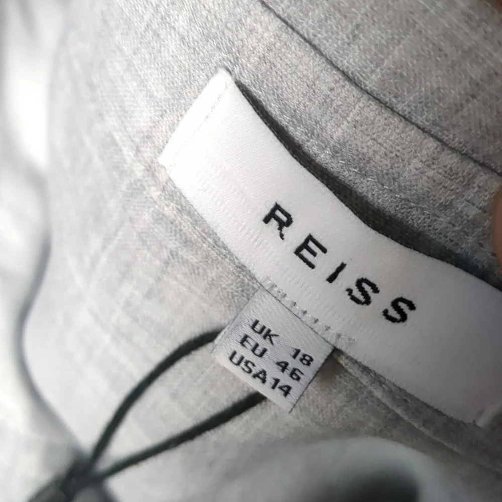 REISS grey Mimi casual button down long sleeve shirt size 14 - Picture 6 of 10